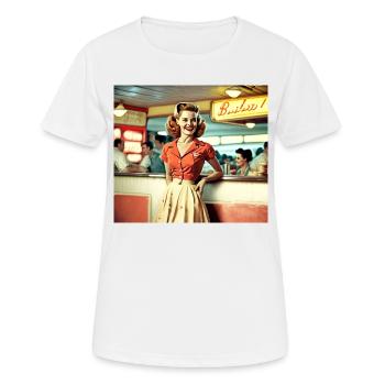 Rockabilly Woman Années 1950 Années 1960 - T-shirt respirant Femme - blanc - Devant - AI Model Female 172 dark (172cm)