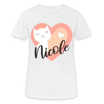Nicole Name Vorname Kätzchen - Frauen T-Shirt atmungsaktiv - Weiß - Vorne - AI Model Female 172 dark (172cm)