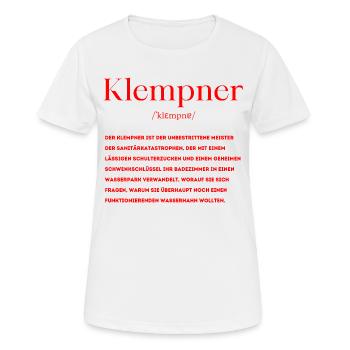 Klempner Definition - Frauen T-Shirt atmungsaktiv - Weiß - Vorne - AI Model Female 172 dark (172cm)