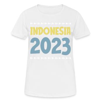 Indonesia 2023 - Frauen T-Shirt atmungsaktiv - Weiß - Vorne - AI Model Female 172 dark (172cm)