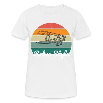 Retro Vibe Flugzeug style - Frauen T-Shirt atmungsaktiv - Weiß - Vorne - AI Model Female 172 dark (172cm)