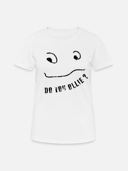 DO YOU OLLIE? Trasher & Skateboard - Women's Breathable T-Shirt - white