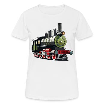 Steam locomotive - Women's Breathable T-Shirt - white - Front - AI Model Female 172 dark (172cm)