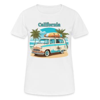 Van Surfer Vintage California Surf des années 60 des années 70 - T-shirt respirant Femme - blanc - Devant - AI Model Female 172 dark (172cm)