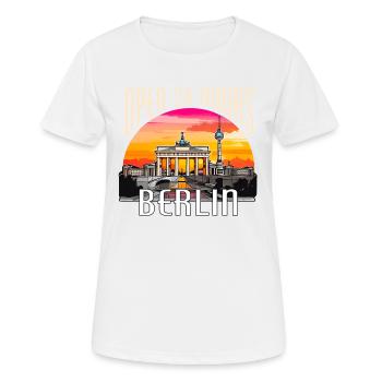 Berlin - open 24 hours - Women's Breathable T-Shirt - white - Front - AI Model Female 172 dark (172cm)