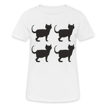 Chats noirs 4 plis - T-shirt respirant Femme - blanc - Devant - AI Model Female 172 dark (172cm)