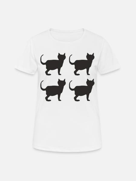 Black Cats 4ply - Women's Breathable T-Shirt - white