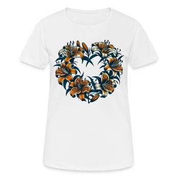 Lys tigré - T-shirt respirant Femme - blanc - Devant - AI Model Female 172 dark (172cm)