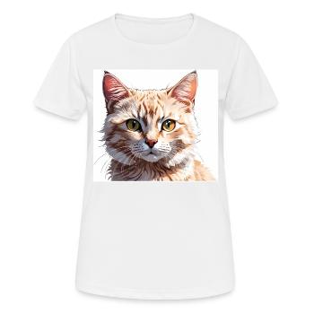 Cat Drawing - Women's Breathable T-Shirt - white - Front - AI Model Female 172 dark (172cm)