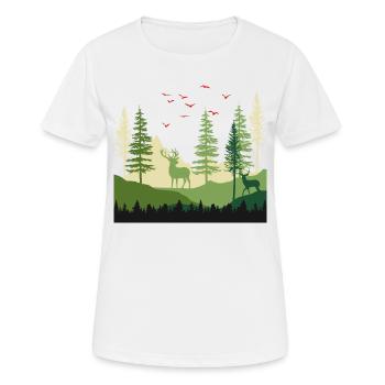 Escapade Sérénité en forêt - T-shirt respirant Femme - blanc - Devant - AI Model Female 172 dark (172cm)