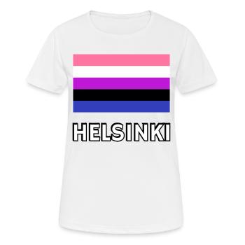 Drapeau de la fierté Helsinki - T-shirt respirant Femme - blanc - Devant - AI Model Female 172 dark (172cm)