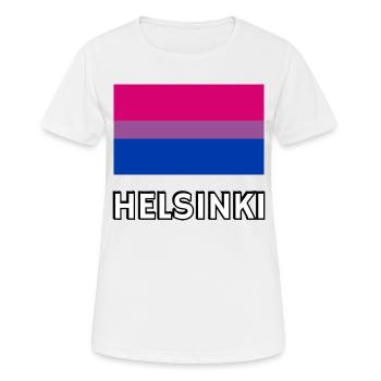 Drapeau de la Bi Pride Helsinki - T-shirt respirant Femme - blanc - Devant - AI Model Female 172 dark (172cm)