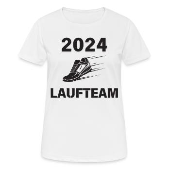 2024 Running Team / Running / Marathon / Triathlon - Women's Breathable T-Shirt - white - Front - AI Model Female 172 dark (172cm)