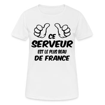 BEST SERVER - Women's Breathable T-Shirt - white - Front - AI Model Female 172 dark (172cm)