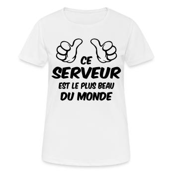 BEST SERVER - Women's Breathable T-Shirt - white - Front - AI Model Female 172 dark (172cm)