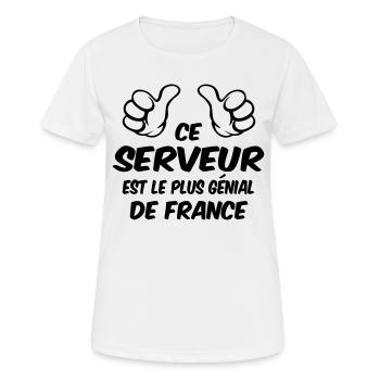 BEST SERVER - Women's Breathable T-Shirt - white - Front - AI Model Female 172 dark (172cm)
