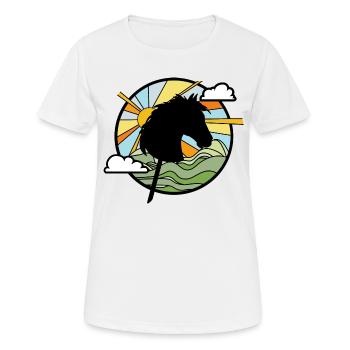 cheval de loisir- cheval de loisir - cheval sur un bâton - T-shirt respirant Femme - blanc - Devant - AI Model Female 172 dark (172cm)