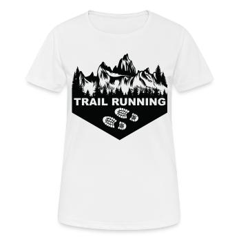 Trail Running Sport - Frauen T-Shirt atmungsaktiv - Weiß - Vorne - AI Model Female 172 dark (172cm)