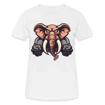Elefant Tier Comic - Frauen T-Shirt atmungsaktiv - Weiß - Vorne - AI Model Female 172 dark (172cm)