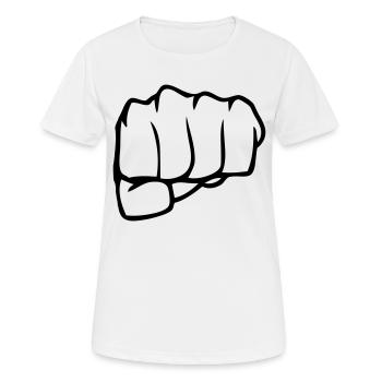 poing - T-shirt respirant Femme - blanc - Devant - AI Model Female 172 dark (172cm)