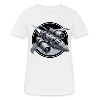 Raumschiff silber - Frauen T-Shirt atmungsaktiv - Weiß - Vorne - AI Model Female 172 dark (172cm)