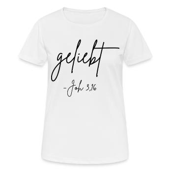 bien-aimé - T-shirt respirant Femme - blanc - Devant - AI Model Female 172 dark (172cm)