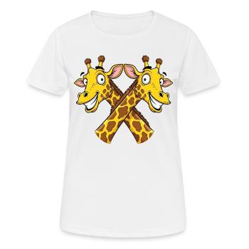 Giraffen Giraffe - Frauen T-Shirt atmungsaktiv - Weiß - Vorne - AI Model Female 172 dark (172cm)