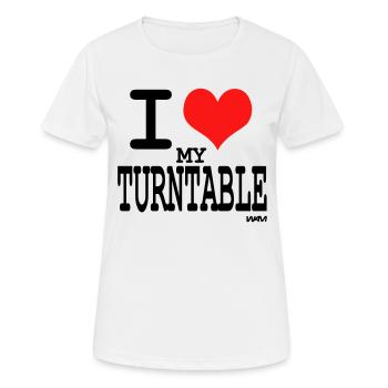 i love turntable by wam - T-shirt respirant Femme - blanc - Devant - AI Model Female 172 dark (172cm)