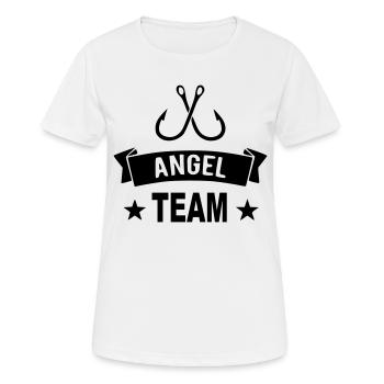 Angel Team - Frauen T-Shirt atmungsaktiv - Weiß - Vorne - AI Model Female 172 dark (172cm)