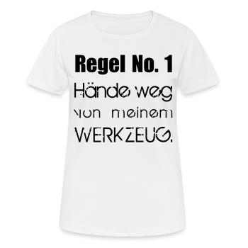 werkzeug - Frauen T-Shirt atmungsaktiv - Weiß - Vorne - AI Model Female 172 dark (172cm)