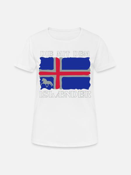 Die mit dem Isländer - Frauen T-Shirt atmungsaktiv - Weiß