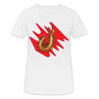 Skolopender Krabbeltier Insekt mit Giftigem Biss - Frauen T-Shirt atmungsaktiv - Weiß - Vorne - AI Model Female 172 dark (172cm)