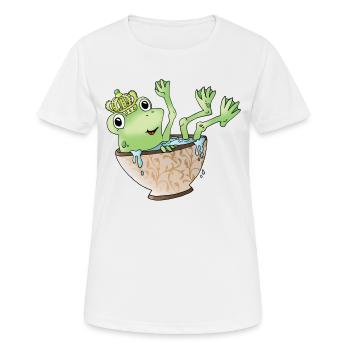 Grenouille grenouille roi couronne coupe de la couronne vert - T-shirt respirant Femme - blanc - Devant - AI Model Female 172 dark (172cm)
