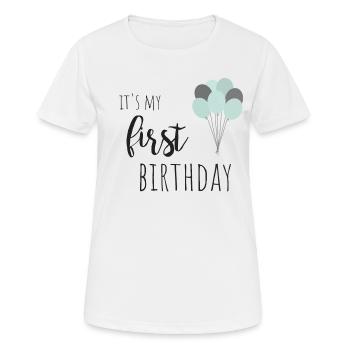 it's my first birthday - Women's Breathable T-Shirt - white - Front - AI Model Female 172 dark (172cm)