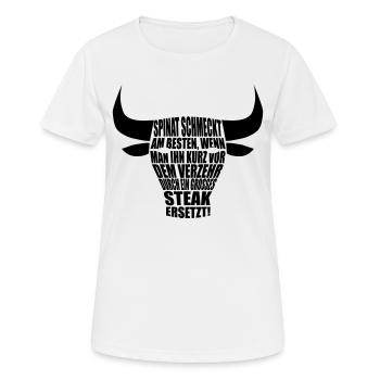steak - Frauen T-Shirt atmungsaktiv - Weiß - Vorne - AI Model Female 172 dark (172cm)
