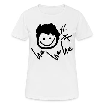 er, er he_smile_boy - Frauen T-Shirt atmungsaktiv - Weiß - Vorne - AI Model Female 172 dark (172cm)