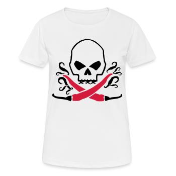 Chilli skull - Frauen T-Shirt atmungsaktiv - Weiß - Vorne - AI Model Female 172 dark (172cm)