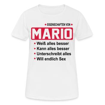 mario - Frauen T-Shirt atmungsaktiv - Weiß - Vorne - AI Model Female 172 dark (172cm)