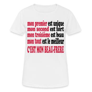 Mon beau-frère est beau - Women's Breathable T-Shirt - white - Front - AI Model Female 172 dark (172cm)