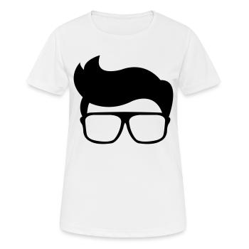 nerd - Frauen T-Shirt atmungsaktiv - Weiß - Vorne - AI Model Female 172 dark (172cm)