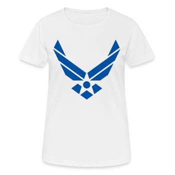 Forces aériennes des États-Unis, USAF, forces aériennes des États-Unis - T-shirt respirant Femme - blanc - Devant - AI Model Female 172 dark (172cm)