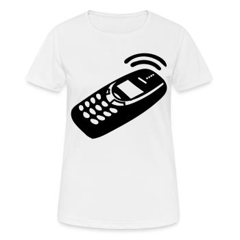 Mobile Phone - Women's Breathable T-Shirt - white - Front - AI Model Female 172 dark (172cm)