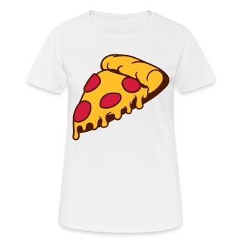 fromage dégoulinant salami pizza délicieuse nourri - T-shirt respirant Femme - blanc - Devant - AI Model Female 172 dark (172cm)