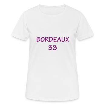 Bordeaux 33 - T-shirt respirant Femme - blanc - Devant - AI Model Female 172 dark (172cm)