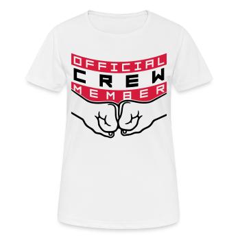 Official Crew Member - Frauen T-Shirt atmungsaktiv - Weiß - Vorne - AI Model Female 172 dark (172cm)
