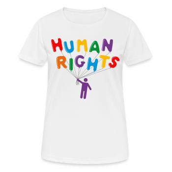 Human rights - Women's Breathable T-Shirt - white - Front - AI Model Female 172 dark (172cm)