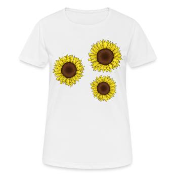 Sonnenblumen - Frauen T-Shirt atmungsaktiv - Weiß - Vorne - AI Model Female 172 dark (172cm)