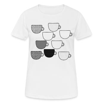 cups - Women's Breathable T-Shirt - white - Front - AI Model Female 172 dark (172cm)