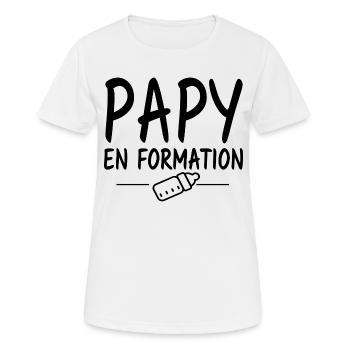 papy en formation / futur papy - T-shirt respirant Femme - blanc - Devant - AI Model Female 172 dark (172cm)