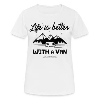Van for travel - T-shirt respirant Femme - blanc - Devant - AI Model Female 172 dark (172cm)